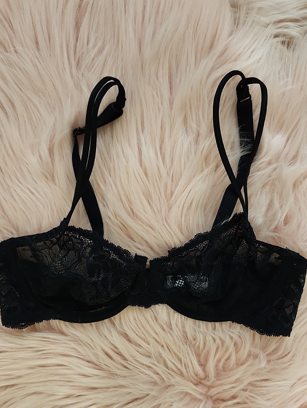 Brand New UNBRANDED UNLINED FLORAL LACE MESH UNDERWIRE BRA-32C